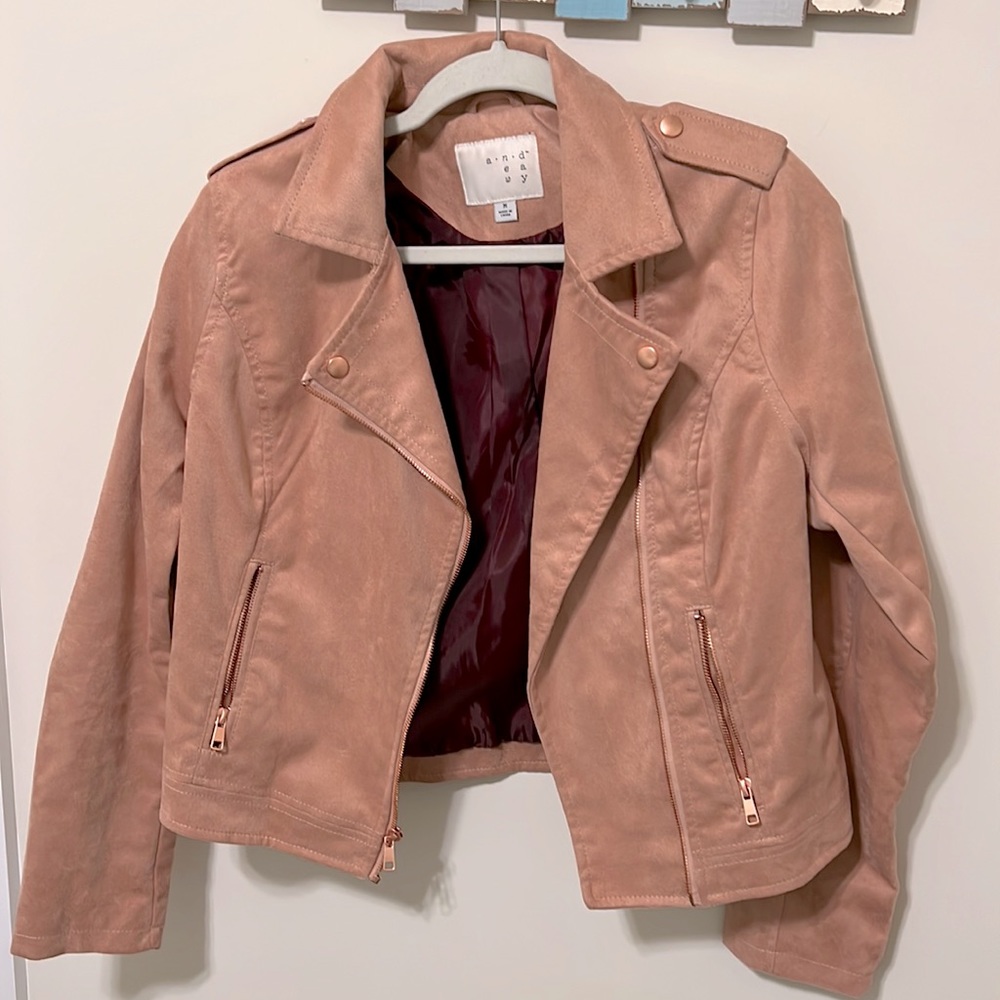 a new day Women’s Faux Suede Moto Jacket / Size M / Excellent Condition-Like New